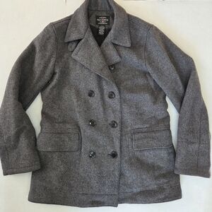 Vintage Polo Jeans Co Ralph Lauren Womens Wool Pea Coat Medium Gray